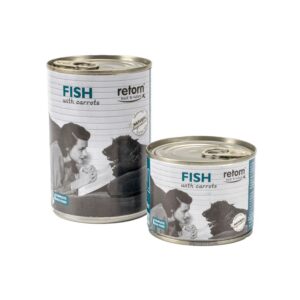 Latas de pescado con zanahorias para perros - natural y monoproteica
