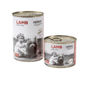 Latas de cordero y arroz para perros - hipoalergénica.
