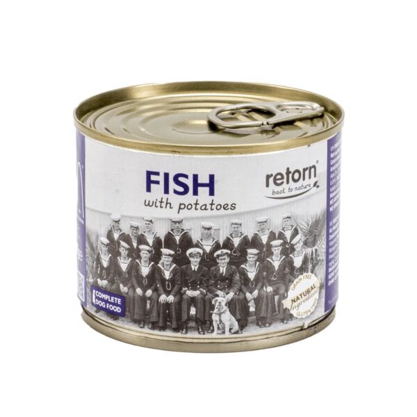 Latas de pescado con patatas para perros - natural e hipoalergénica